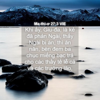 Picture 04 - Ma-thi-ơ 27:3 VIE - Khi ấy, Giu-đa, là kẻ đã phản Ngài, - Bible Verse Picture