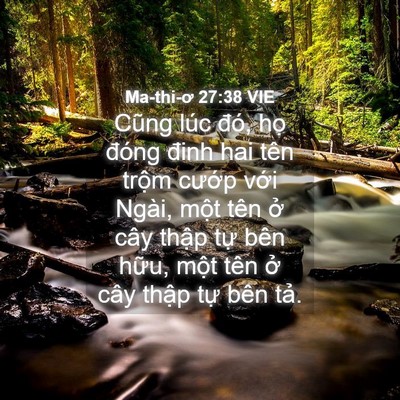 Picture 04 - Ma-thi-ơ 27:38 VIE - Cũng lúc đó, họ đóng đinh hai tên - Bible Verse Picture