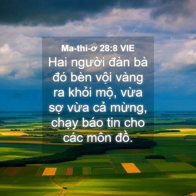 Picture 04 - Ma-thi-ơ 28:8 VIE - Hai người đàn bà đó bèn vội vàng ra - Bible Verse Picture
