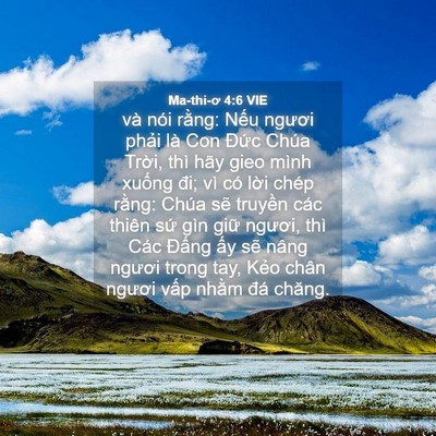 Picture 04 - Ma-thi-ơ 4:6 VIE - và nói rằng: Nếu ngươi phải là Con - Bible Verse Picture