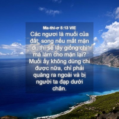Picture 04 - Ma-thi-ơ 5:13 VIE - Các ngươi là muối của đất; song nếu - Bible Verse Picture