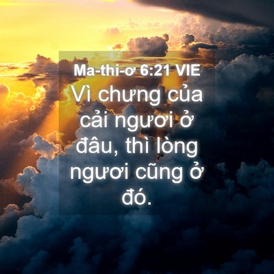Picture 04 - Ma-thi-ơ 6:21 VIE - Vì chưng của cải ngươi ở đâu, thì - Bible Verse Picture