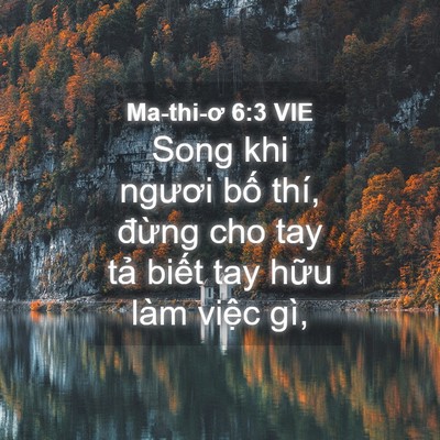 Picture 04 - Ma-thi-ơ 6:3 VIE - Song khi ngươi bố thí, đừng cho tay tả - Bible Verse Picture