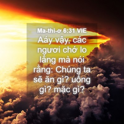 Picture 04 - Ma-thi-ơ 6:31 VIE - Aáy vậy, các ngươi chớ lo lắng mà nói - Bible Verse Picture