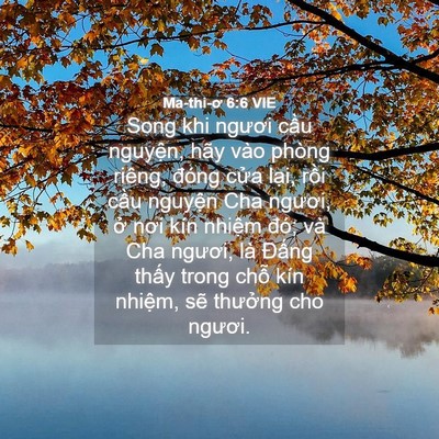 Picture 04 - Ma-thi-ơ 6:6 VIE - Song khi ngươi cầu nguyện, hãy vào phòng - Bible Verse Picture