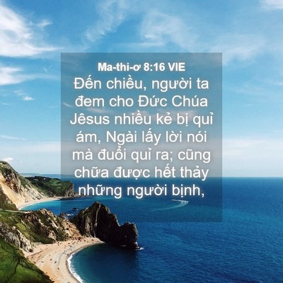Picture 04 - Ma-thi-ơ 8:16 VIE - Đến chiều, người ta đem cho Đức Chúa - Bible Verse Picture