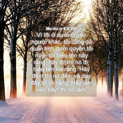 Picture 04 - Ma-thi-ơ 8:9 VIE - Vì tôi ở dưới quyền người khác, tôi - Bible Verse Picture