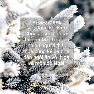 Picture 04 - Ma-thi-ơ 9:10 VIE - Vả, đang khi Đức Chúa Jêsus ngồi ăn - Bible Verse Picture