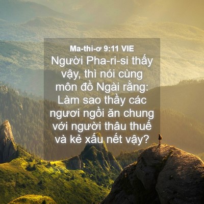 Picture 04 - Ma-thi-ơ 9:11 VIE - Người Pha-ri-si thấy vậy, thì nói cùng - Bible Verse Picture