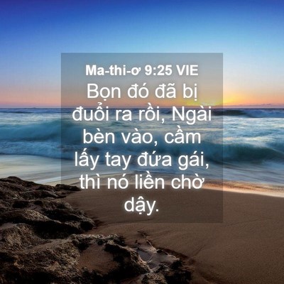 Picture 04 - Ma-thi-ơ 9:25 VIE - Bọn đó đã bị đuổi ra rồi, Ngài bèn - Bible Verse Picture