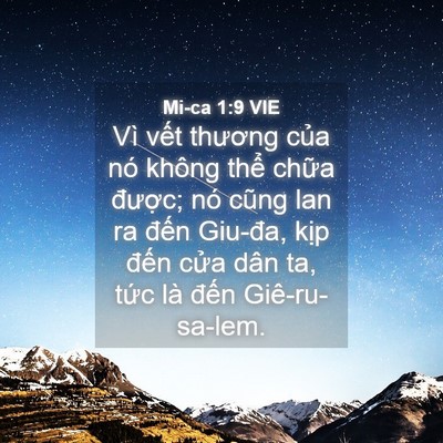 Picture 04 - Mi-ca 1:9 VIE - Vì vết thương của nó không thể chữa - Bible Verse Picture