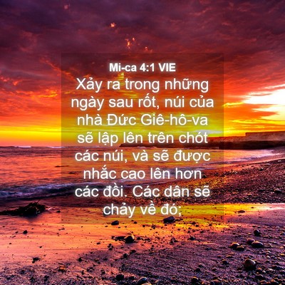 Picture 04 - Mi-ca 4:1 VIE - Xảy ra trong những ngày sau rốt, núi - Bible Verse Picture
