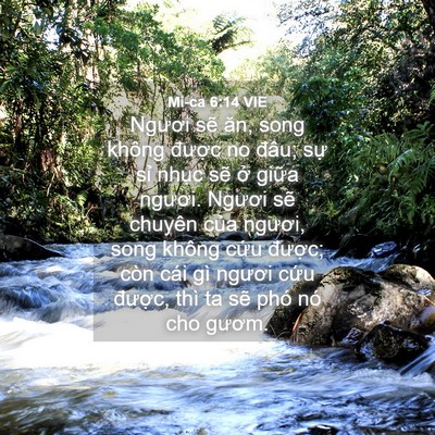 Picture 04 - Mi-ca 6:14 VIE - Ngươi sẽ ăn, song không được no đâu; - Bible Verse Picture
