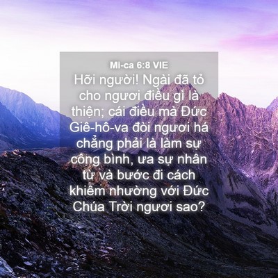 Picture 04 - Mi-ca 6:8 VIE - Hỡi người! Ngài đã tỏ cho ngươi - Bible Verse Picture