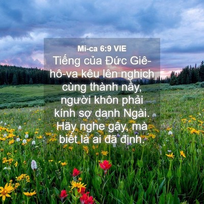 Picture 04 - Mi-ca 6:9 VIE - Tiếng của Đức Giê-hô-va kêu lên - Bible Verse Picture