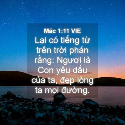 Picture 04 - Mác 1:11 VIE - Lại có tiếng từ trên trời phán rằng: - Bible Verse Picture
