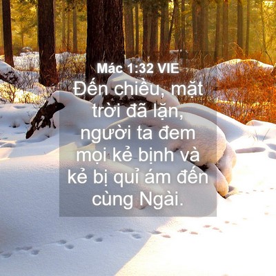 Picture 04 - Mác 1:32 VIE - Đến chiều, mặt trời đã lặn, người - Bible Verse Picture