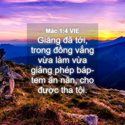 Picture 04 - Mác 1:4 VIE - Giăng đã tới, trong đồng vắng vừa - Bible Verse Picture