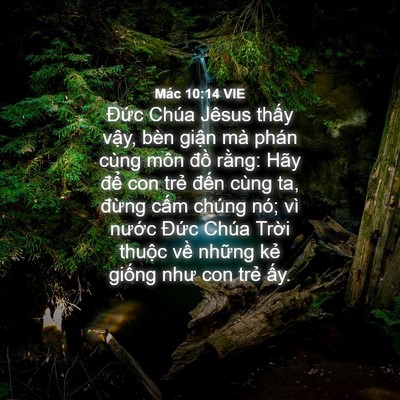 Picture 04 - Mác 10:14 VIE - Đức Chúa Jêsus thấy vậy, bèn giận mà - Bible Verse Picture