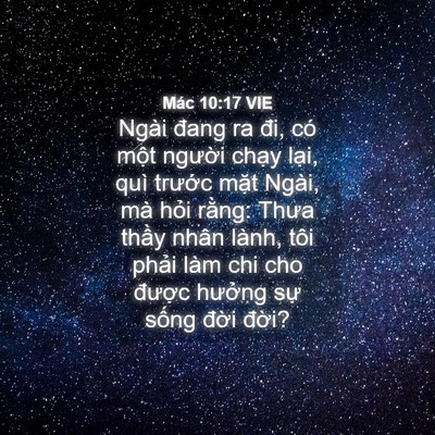 Picture 04 - Mác 10:17 VIE - Ngài đang ra đi, có một người chạy - Bible Verse Picture