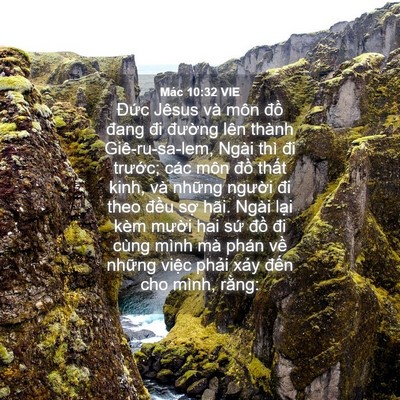Picture 04 - Mác 10:32 VIE - Đức Jêsus và môn đồ đang đi đường - Bible Verse Picture