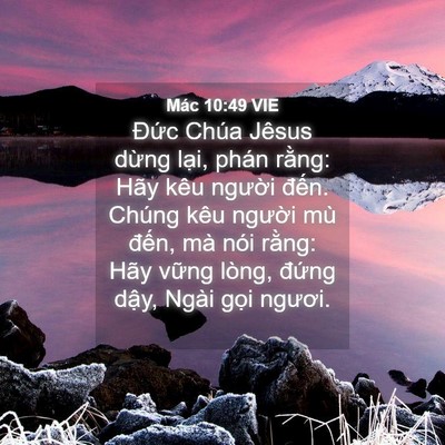 Picture 04 - Mác 10:49 VIE - Đức Chúa Jêsus dừng lại, phán rằng: - Bible Verse Picture