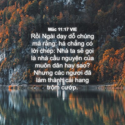Picture 04 - Mác 11:17 VIE - Rồi Ngài dạy dỗ chúng mà rằng: há - Bible Verse Picture