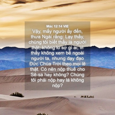 Picture 04 - Mác 12:14 VIE - Vậy, mấy người ấy đến, thưa Ngài - Bible Verse Picture