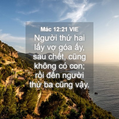 Picture 04 - Mác 12:21 VIE - Người thứ hai lấy vợ góa ấy, sau - Bible Verse Picture