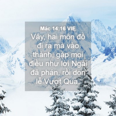 Picture 04 - Mác 14:16 VIE - Vậy, hai môn đồ đi ra mà vào thành, - Bible Verse Picture