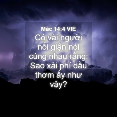 Picture 04 - Mác 14:4 VIE - Có vài người nổi giận nói cùng nhau - Bible Verse Picture