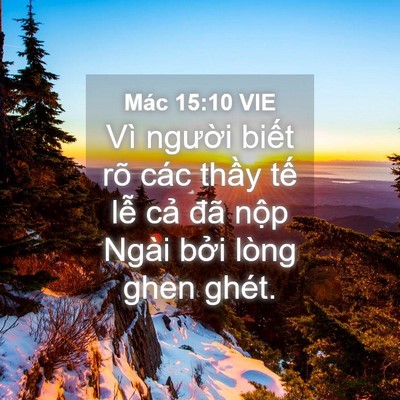 Picture 04 - Mác 15:10 VIE - Vì người biết rõ các thầy tế lễ - Bible Verse Picture