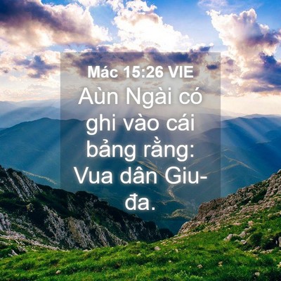Picture 04 - Mác 15:26 VIE - Aùn Ngài có ghi vào cái bảng rằng: Vua - Bible Verse Picture