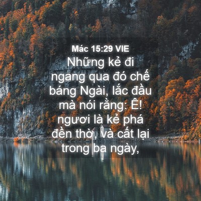 Picture 04 - Mác 15:29 VIE - Những kẻ đi ngang qua đó chế báng - Bible Verse Picture