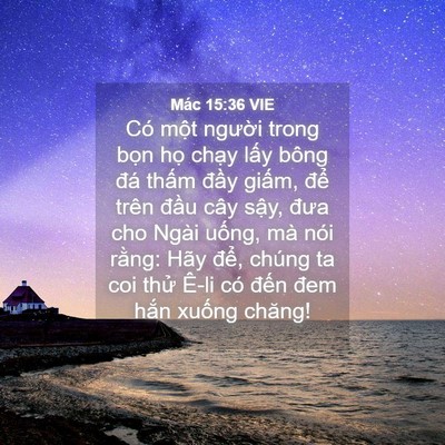 Picture 04 - Mác 15:36 VIE - Có một người trong bọn họ chạy lấy - Bible Verse Picture