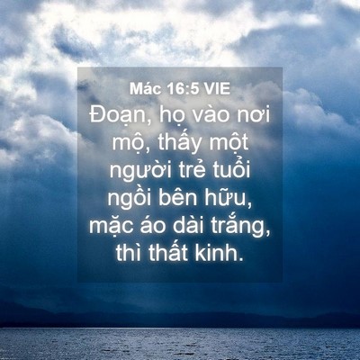 Picture 04 - Mác 16:5 VIE - Đoạn, họ vào nơi mộ, thấy một - Bible Verse Picture