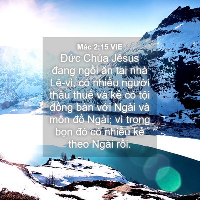 Picture 04 - Mác 2:15 VIE - Đức Chúa Jêsus đang ngồi ăn tại nhà - Bible Verse Picture