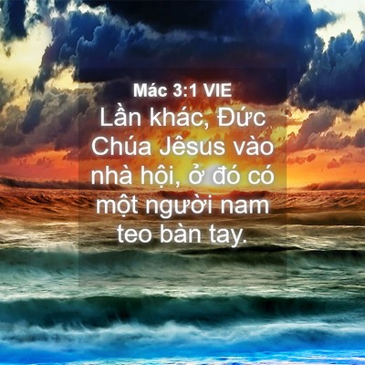 Picture 04 - Mác 3:1 VIE - Lần khác, Đức Chúa Jêsus vào nhà hội, - Bible Verse Picture
