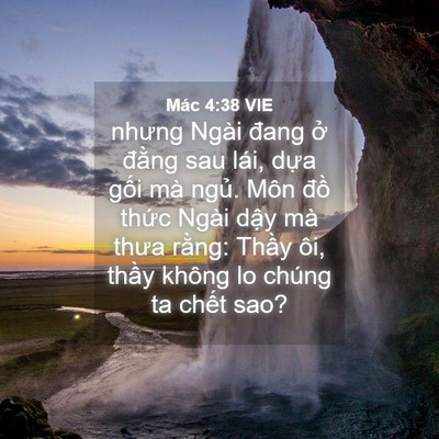 Picture 04 - Mác 4:38 VIE - nhưng Ngài đang ở đằng sau lái, dựa - Bible Verse Picture
