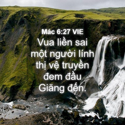 Picture 04 - Mác 6:27 VIE - Vua liền sai một người lính thị vệ - Bible Verse Picture