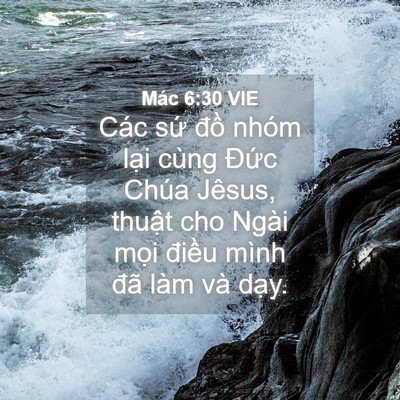 Picture 04 - Mác 6:30 VIE - Các sứ đồ nhóm lại cùng Đức Chúa - Bible Verse Picture