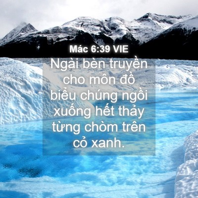 Picture 04 - Mác 6:39 VIE - Ngài bèn truyền cho môn đồ biểu chúng - Bible Verse Picture