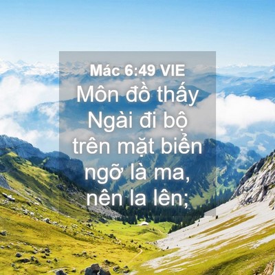 Picture 04 - Mác 6:49 VIE - Môn đồ thấy Ngài đi bộ trên mặt - Bible Verse Picture