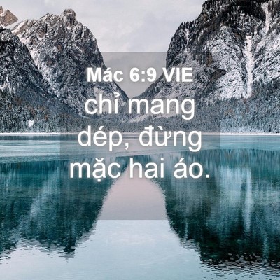 Picture 04 - Mác 6:9 VIE - chỉ mang dép, đừng mặc hai - Bible Verse Picture