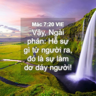 Picture 04 - Mác 7:20 VIE - Vậy, Ngài phán: Hễ sự gì từ người - Bible Verse Picture