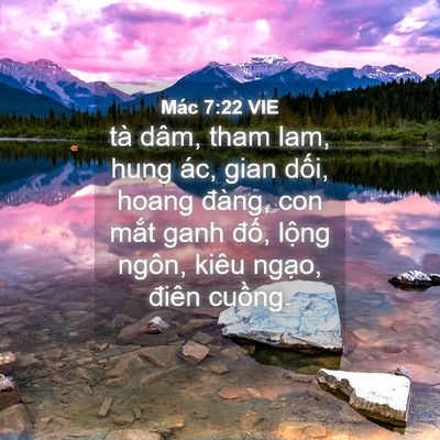 Picture 04 - Mác 7:22 VIE - tà dâm, tham lam, hung ác, gian dối, hoang - Bible Verse Picture