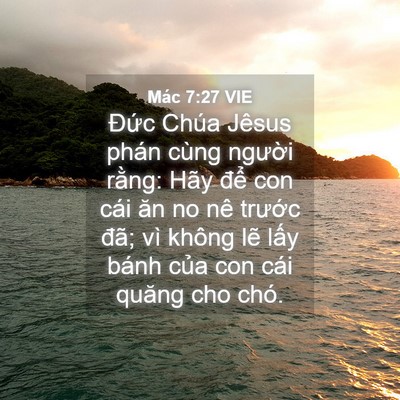 Picture 04 - Mác 7:27 VIE - Đức Chúa Jêsus phán cùng người rằng: - Bible Verse Picture