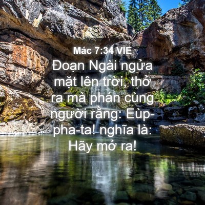 Picture 04 - Mác 7:34 VIE - Đoạn Ngài ngửa mặt lên trời, thở ra - Bible Verse Picture