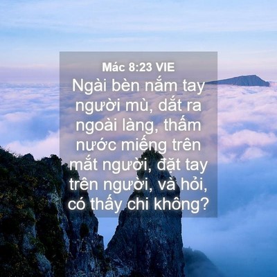 Picture 04 - Mác 8:23 VIE - Ngài bèn nắm tay người mù, dắt ra - Bible Verse Picture