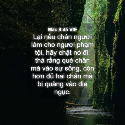 Picture 04 - Mác 9:45 VIE - Lại nếu chân ngươi làm cho ngươi phạm - Bible Verse Picture